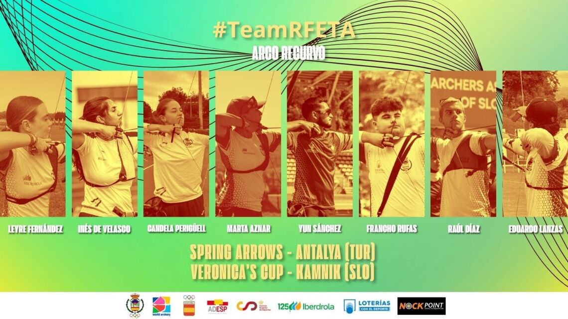 Spanish recurve squad for 2026 Antalya and Kamnik European Grand Prix.