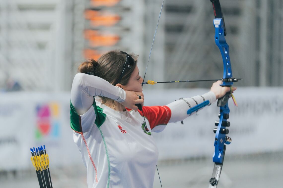 Linda Grezzani shooting at Plovdiv 2026 European Indoor Championships.