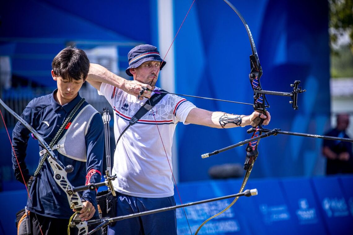 Francois Mulot shooting at the Chengdu 2025 World Games.