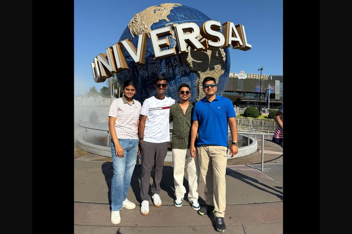 Rishabh Yadav with friends and teammates.