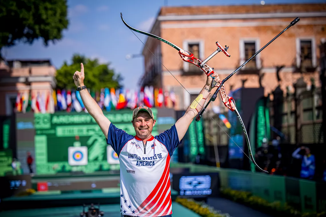 Brady Ellison won gold at Puebla 2026 Hyundai Archery World Cup.