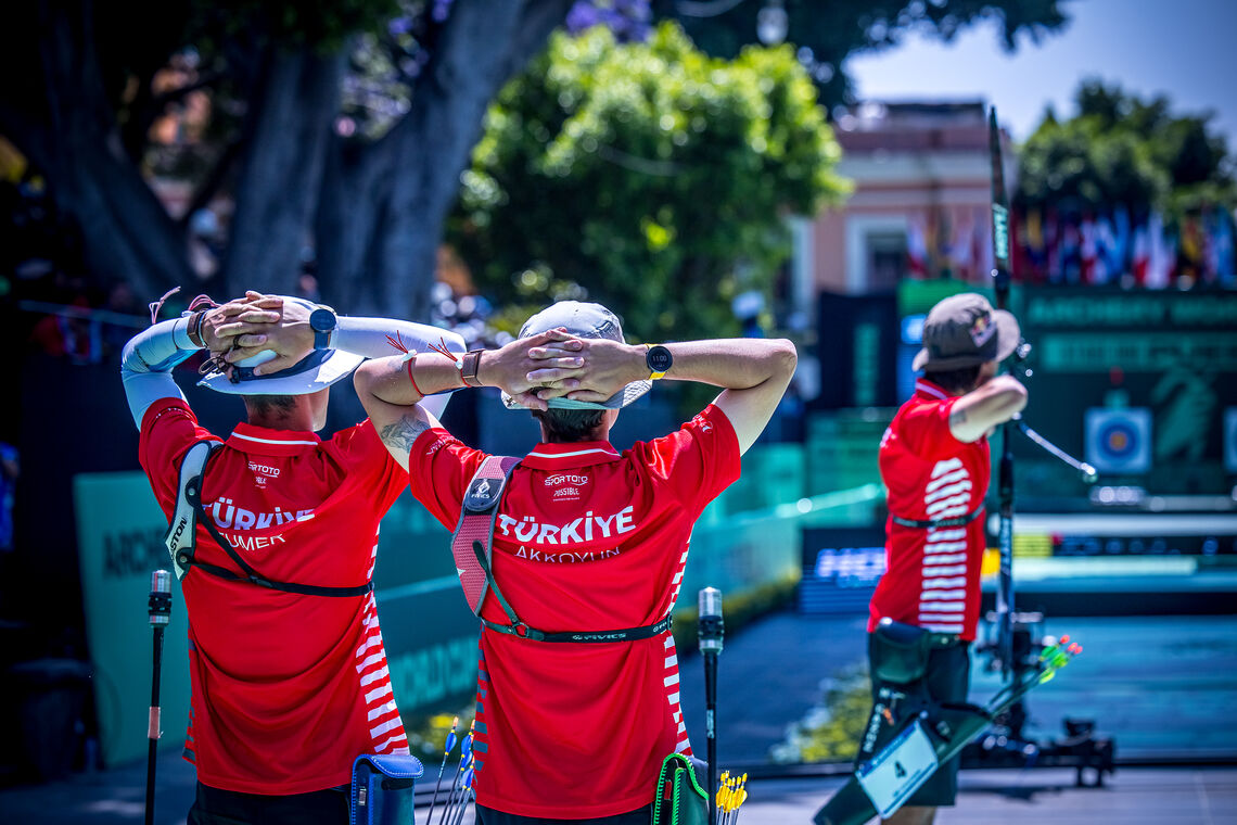 Turkish men team won silver at Puebla 2026 Hyundai Archery World Cup.
