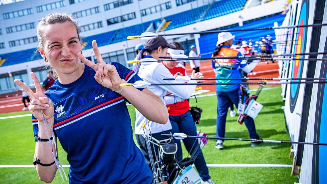 Lisa Barbelin enjoying Shanghai 2025 Hyundai Archery World Cup.