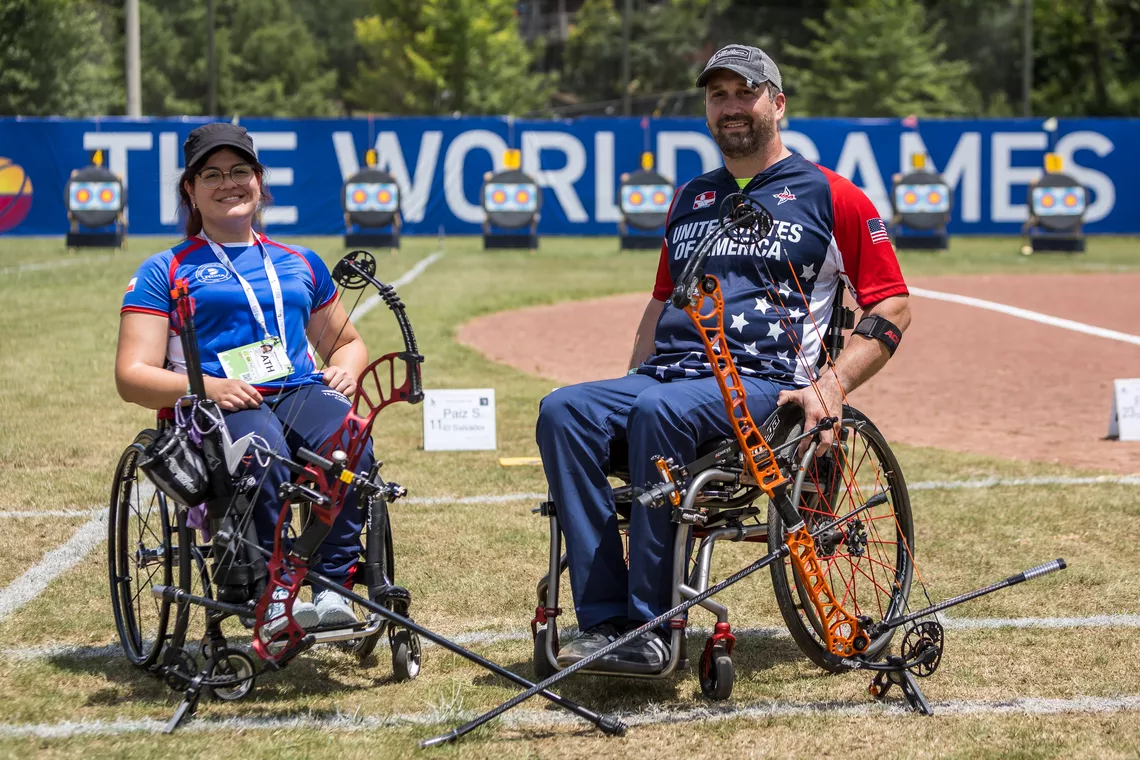 Mariana Zuñiga and Ben Thompson at Birmingham 2022 World Games.
