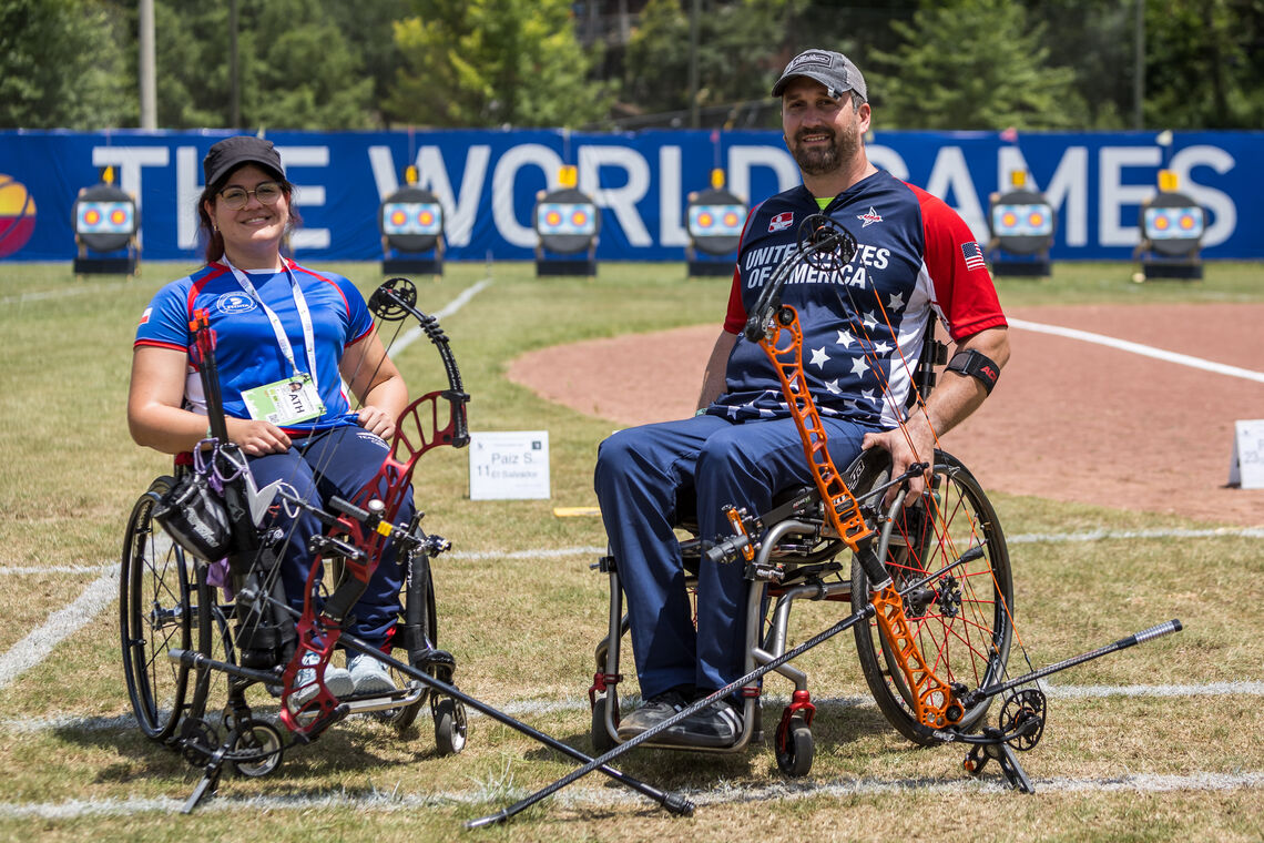 Mariana Zuñiga and Ben Thompson at Birmingham 2022 World Games.