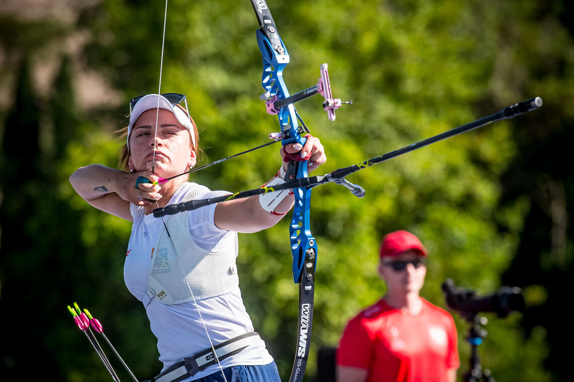 Dorothea Poimenidou at Rome 2025 European Para Archery Cup.
