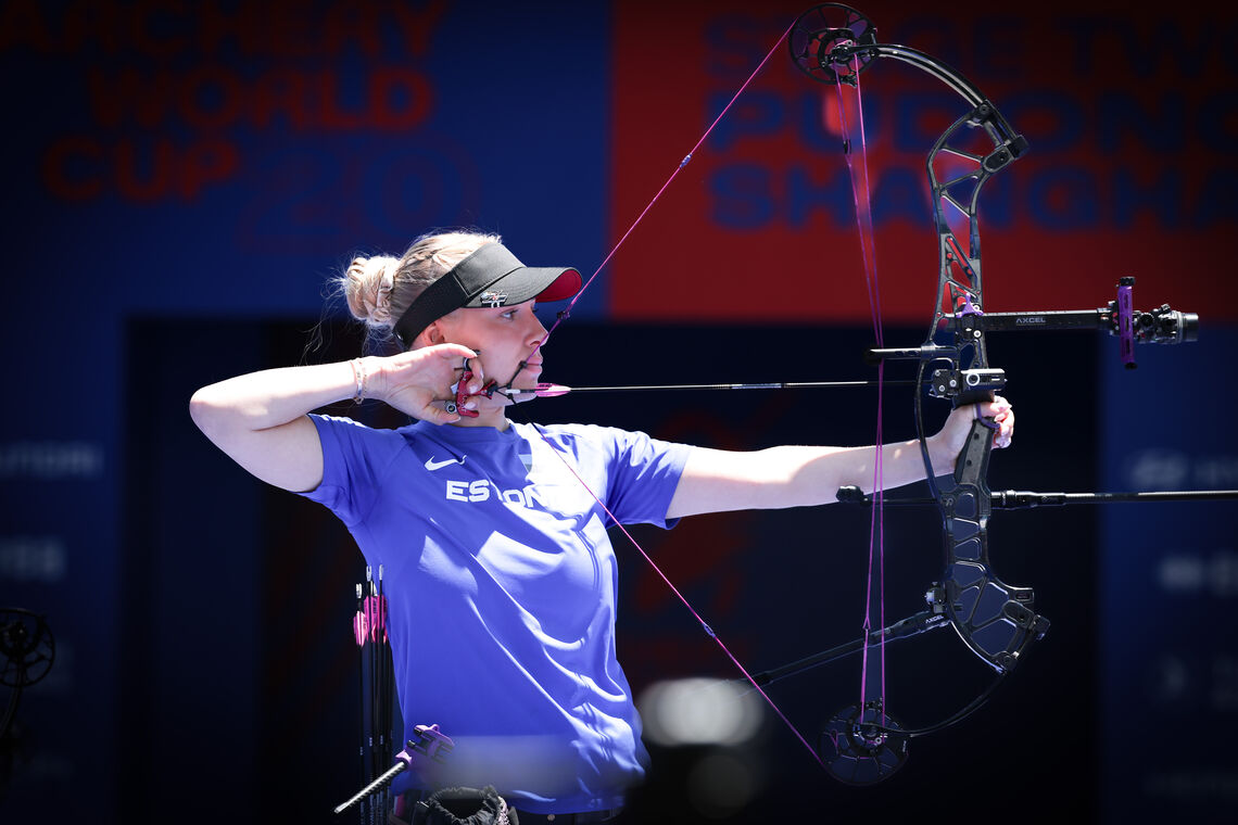 Lisell Jaatma won gold at Shanghai 2026 Hyundai Archery World Cup.