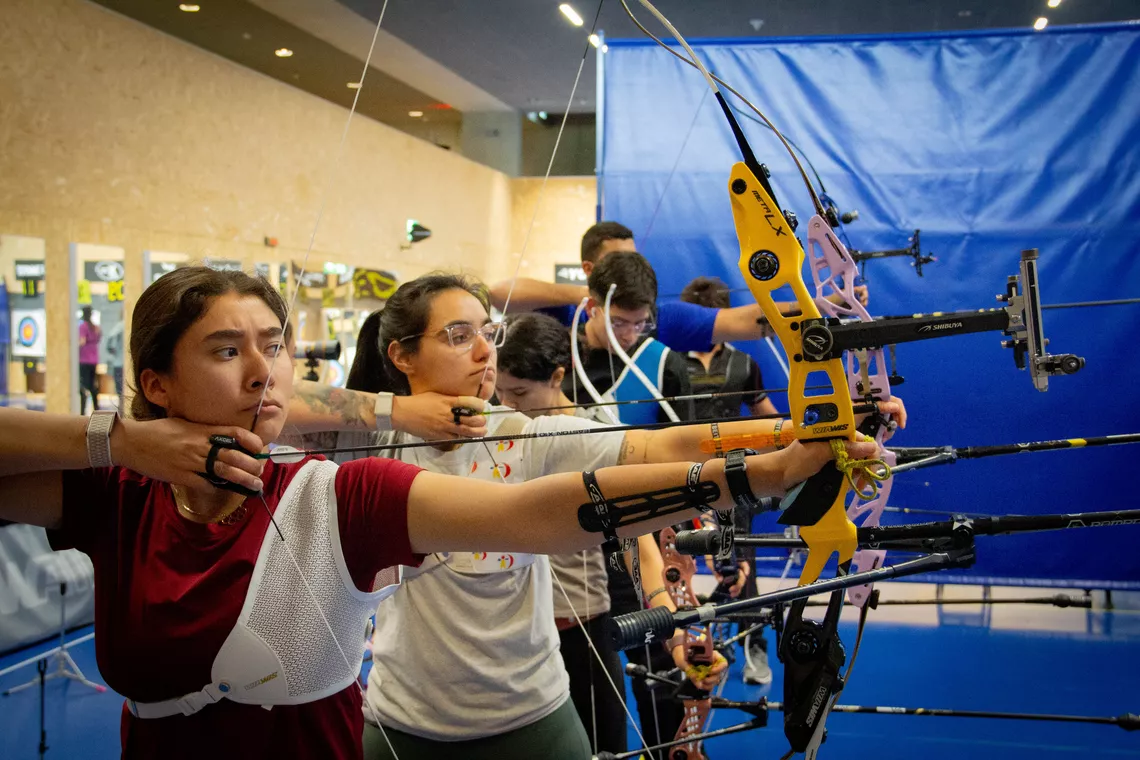Mexican team training at World Archery Excellence Centre in Lausanne.