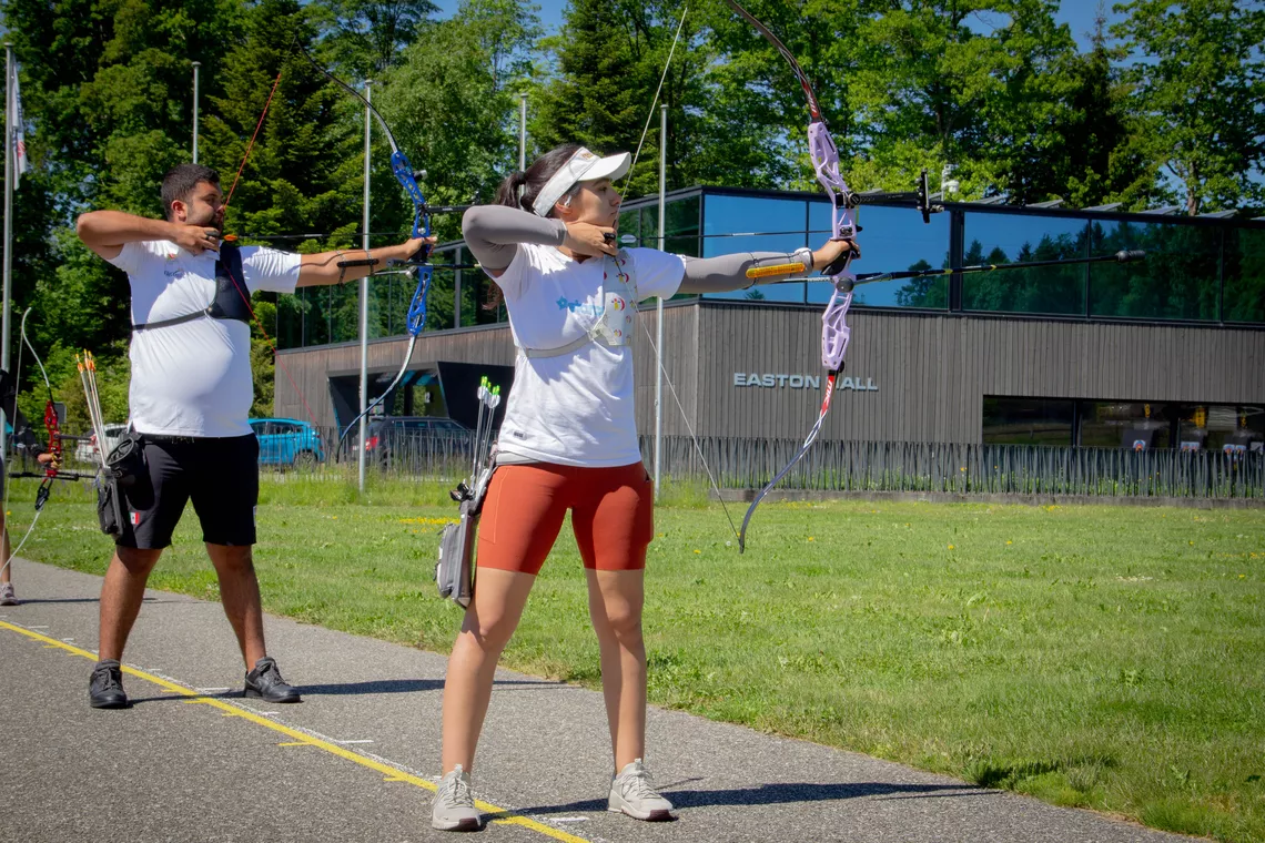 Mexican team training at World Archery Excellence Centre in Lausanne.