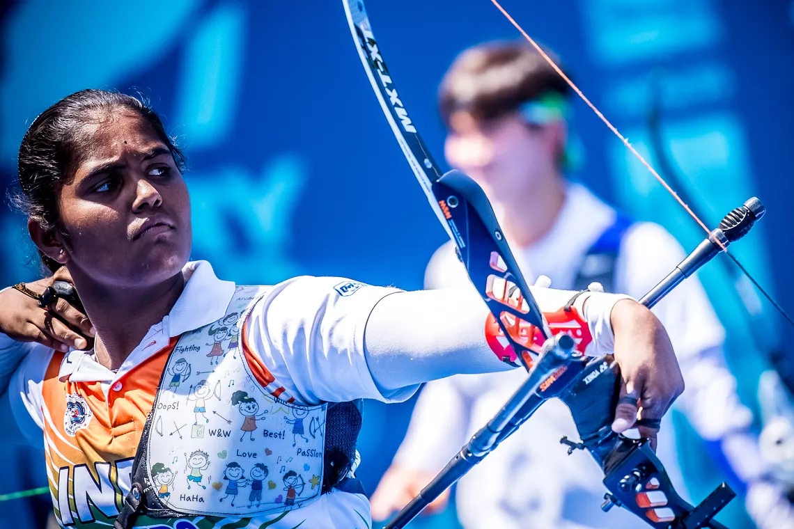 Kumkum Anil Mohod looking on after releasing a shot at Antalya 2026.