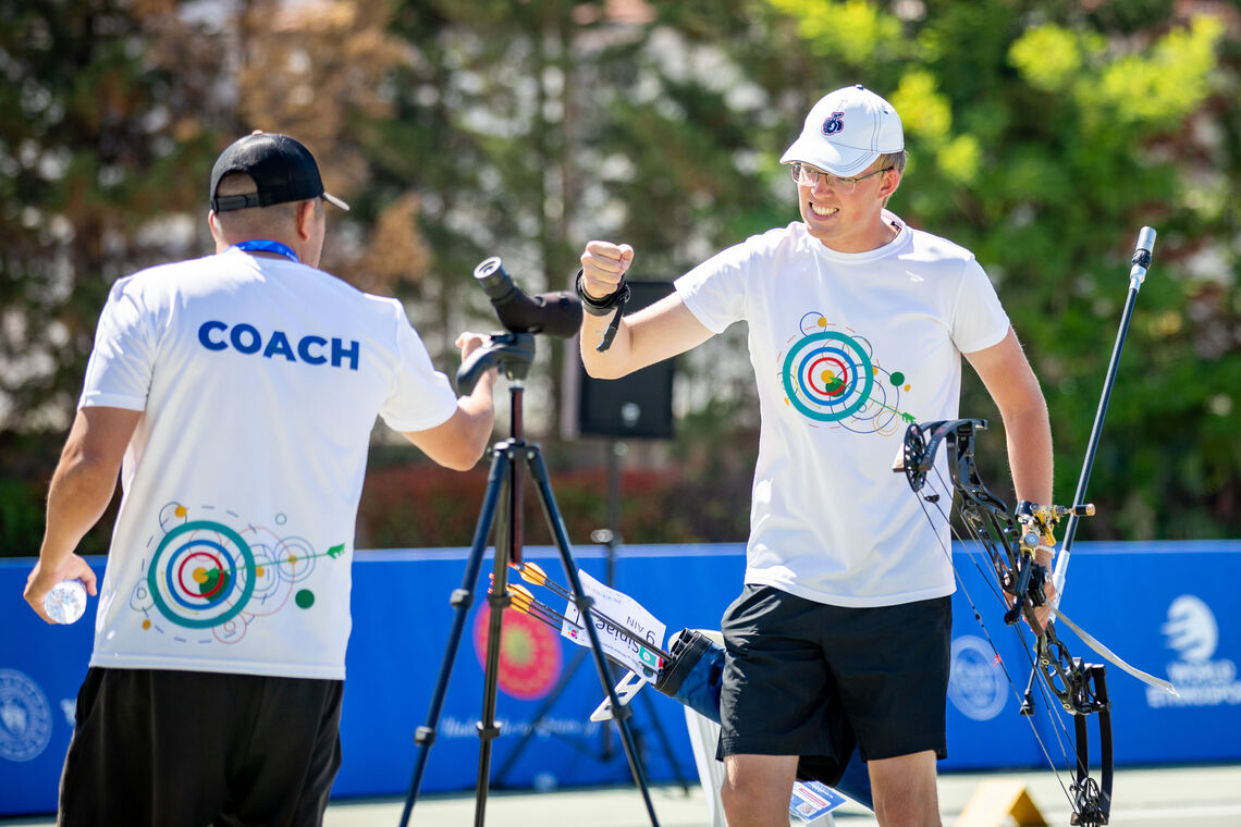 Ivan Siniaev celebrates at the 14th Conquest Cup