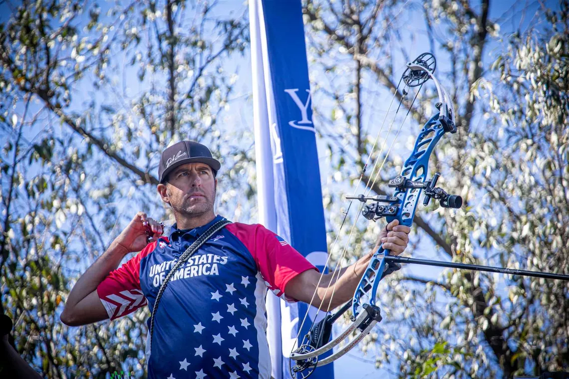 Dave Cousins looking on from a shot at the Yankton 2022 World Field Championships.
