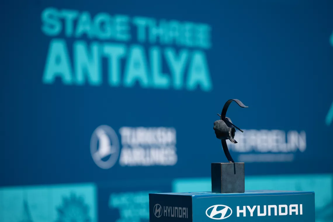 The Archery World Cup Trophy on show at Antalya 2026 stage three.