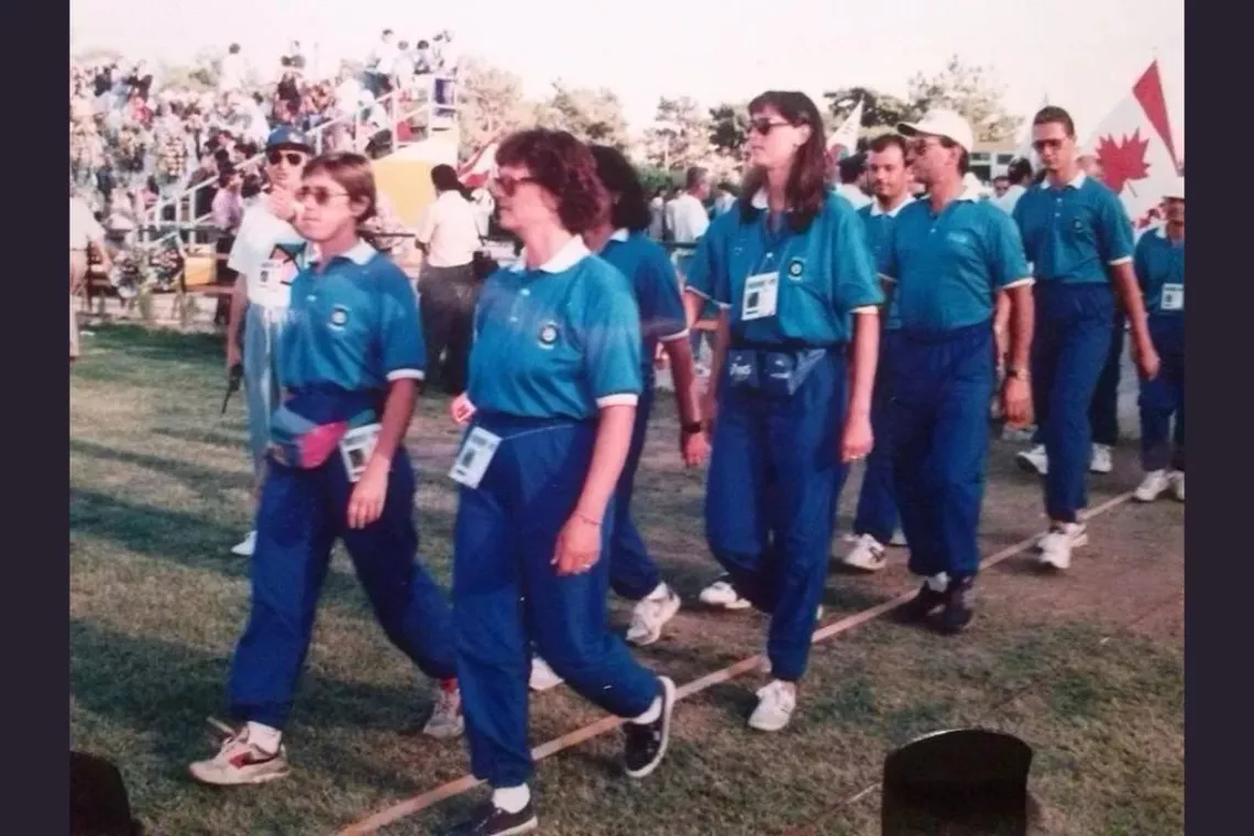 Antonella Ballarin during opening ceremony of 1995 World Championships in Jakarta.