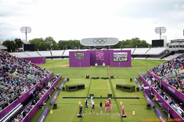 The archery arena at the London 2012 Olympic Games.