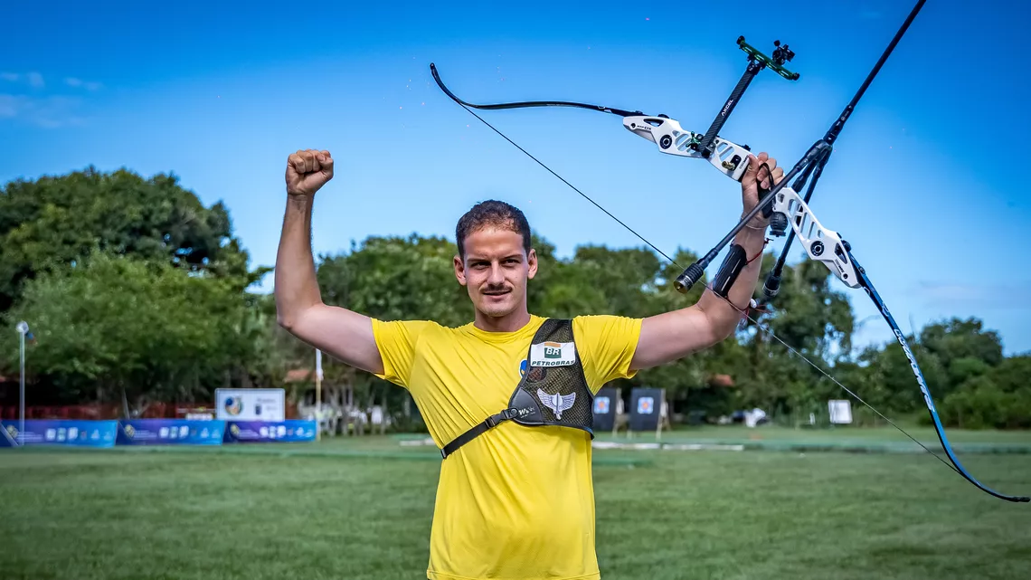 Marcus celebrates winning the 2024 South American title.