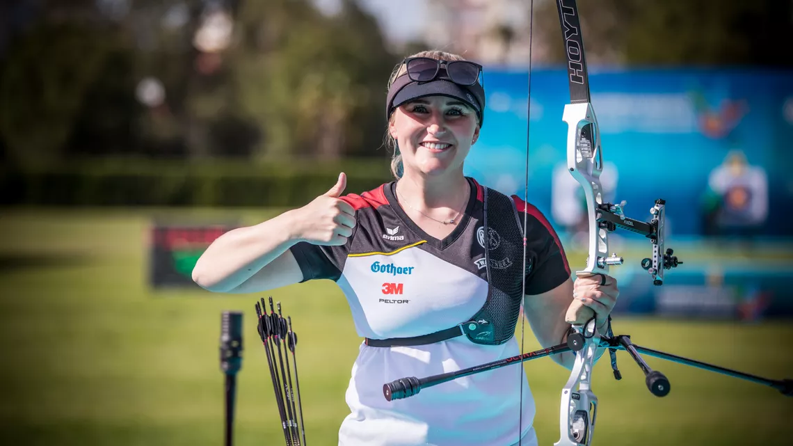 Katharina Bauer after winning in Antalya.