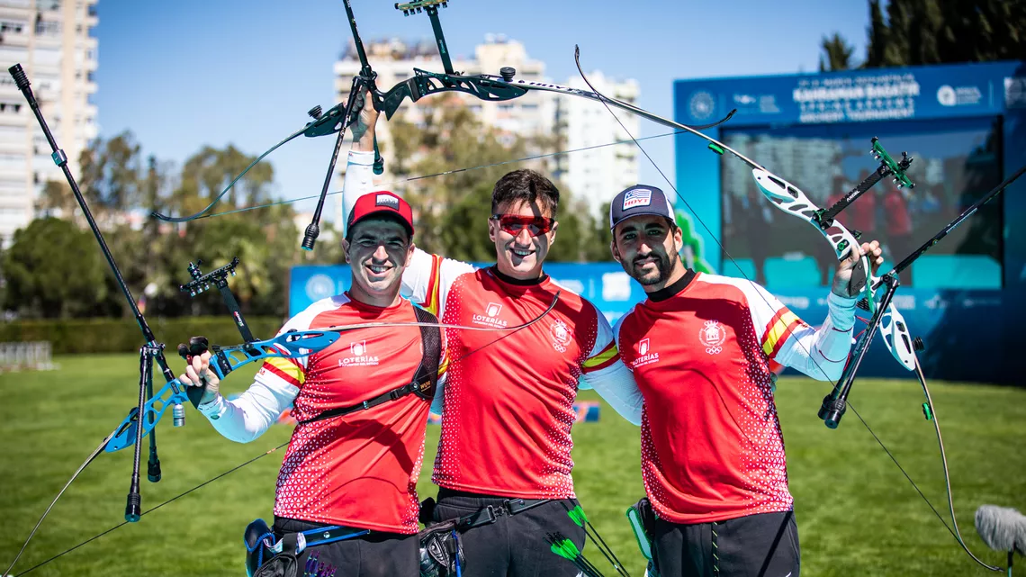 The Spanish recurve men in Antalya.