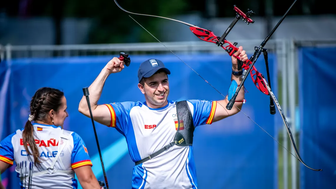 Spain celebrates winning Olympic places in Krakow.