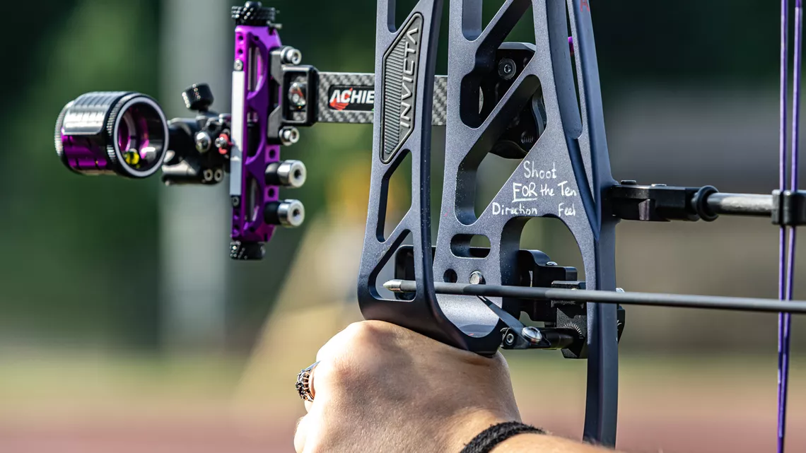 Ella Gibson’s bow during the World Games in 2022.