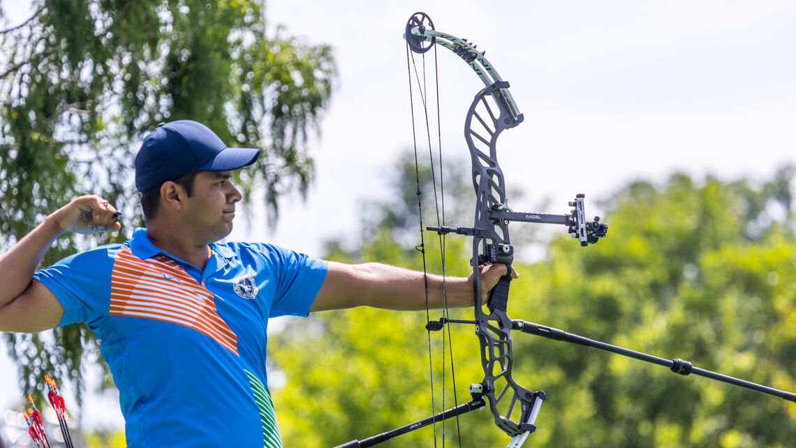 Verma shoots at the World Games in 2022.