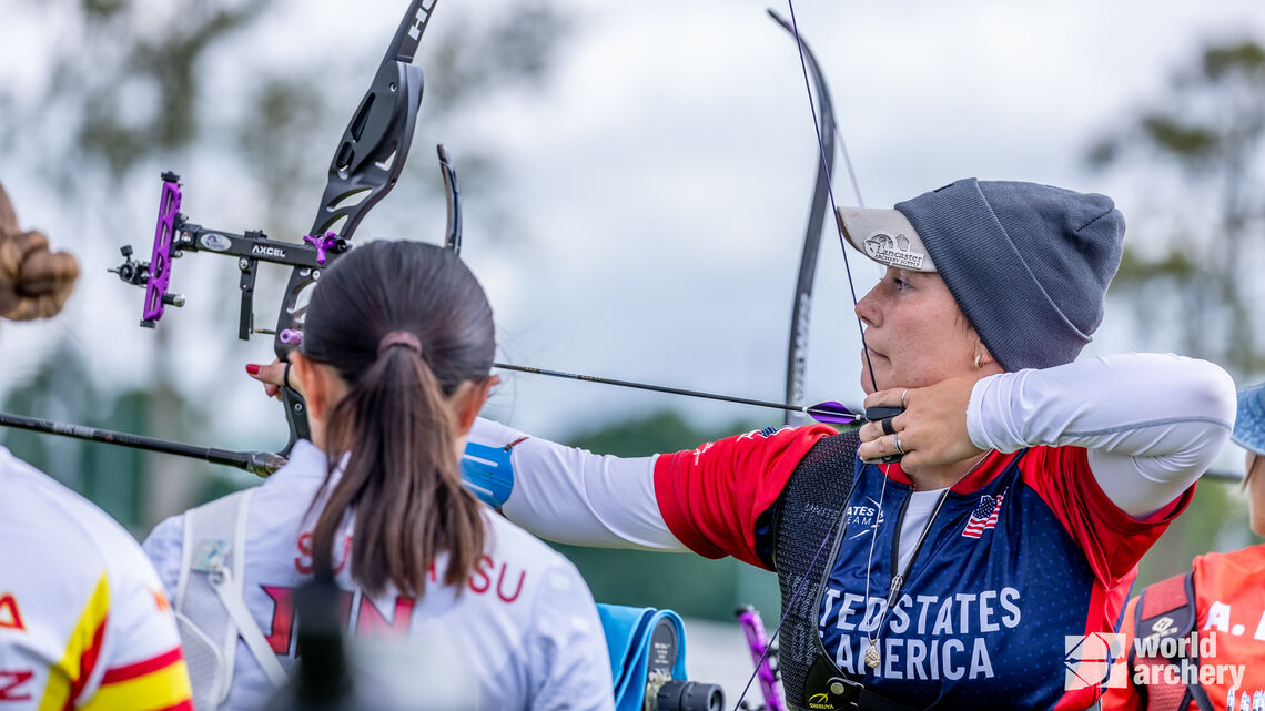 Casey Kaufhold shoots at the world youth championships.