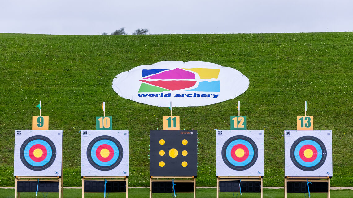 Targets at the World Archery Youth Championships in Limerick (Ireland).