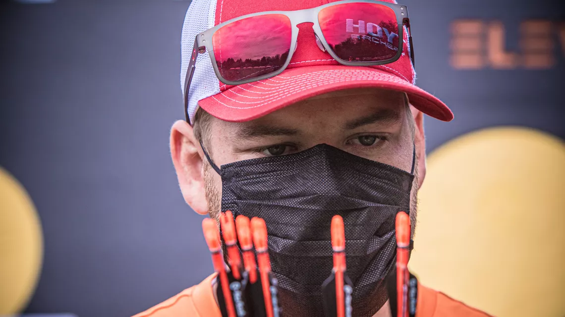 Mike Schloesser at the second stage of the Hyundai Archery World Cup in 2021.