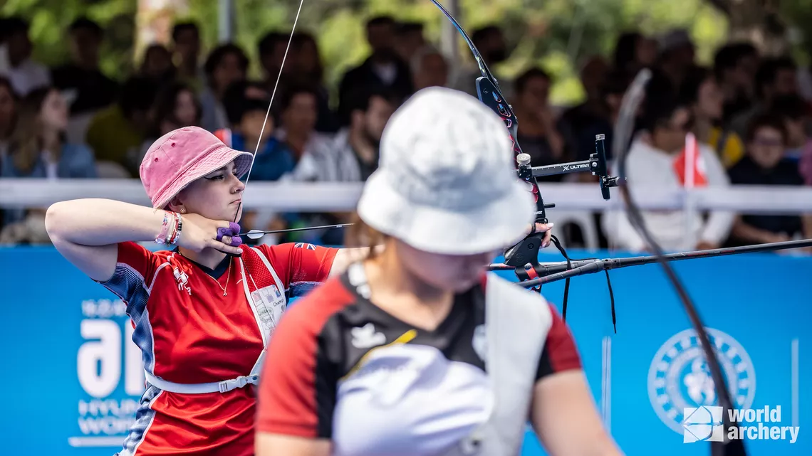 Penny Healey shoots final against Elina Idensen at Antalya 2023.