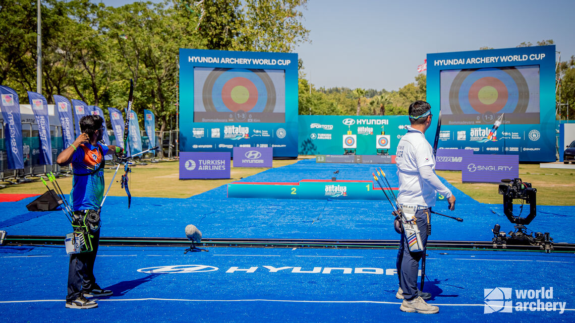 Finals stage at Antalya 2024 Hyundai Archery World Cup.