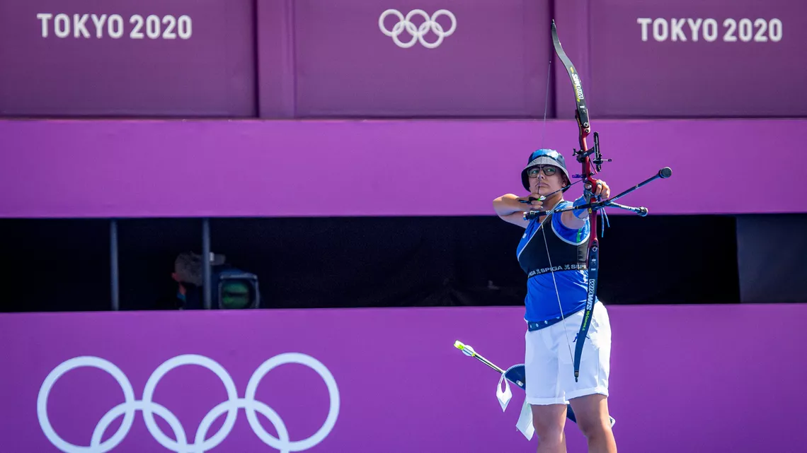 Chiara Rebagliati shooting in Tokyo Olympics.