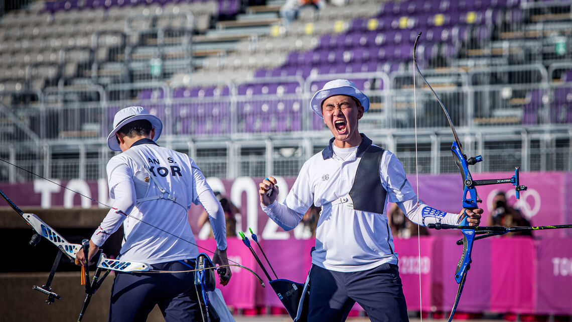 An San and Kim Je Deok at the Tokyo 2020 Olympic Games.