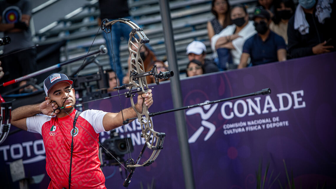 Miguel Becerra at the 2022 Hyundai Archery World Cup Final.
