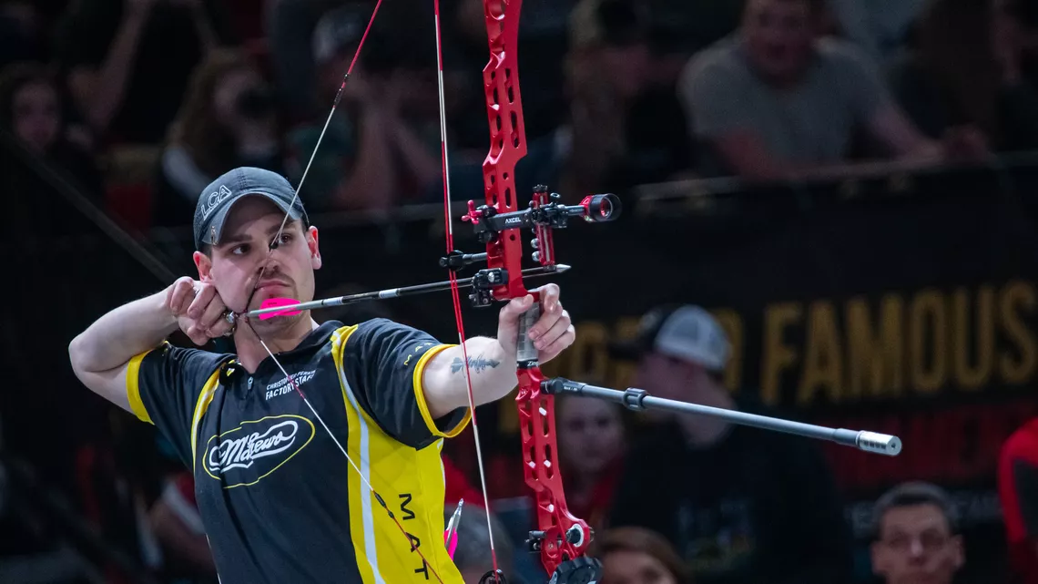 Chris Perkins shooting during the shootdown at the Vegas Shoot in 2020.