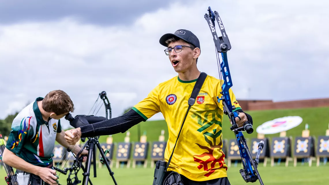 Jonas Grigaravicius silver medallist in the compound under-18 men’s event.