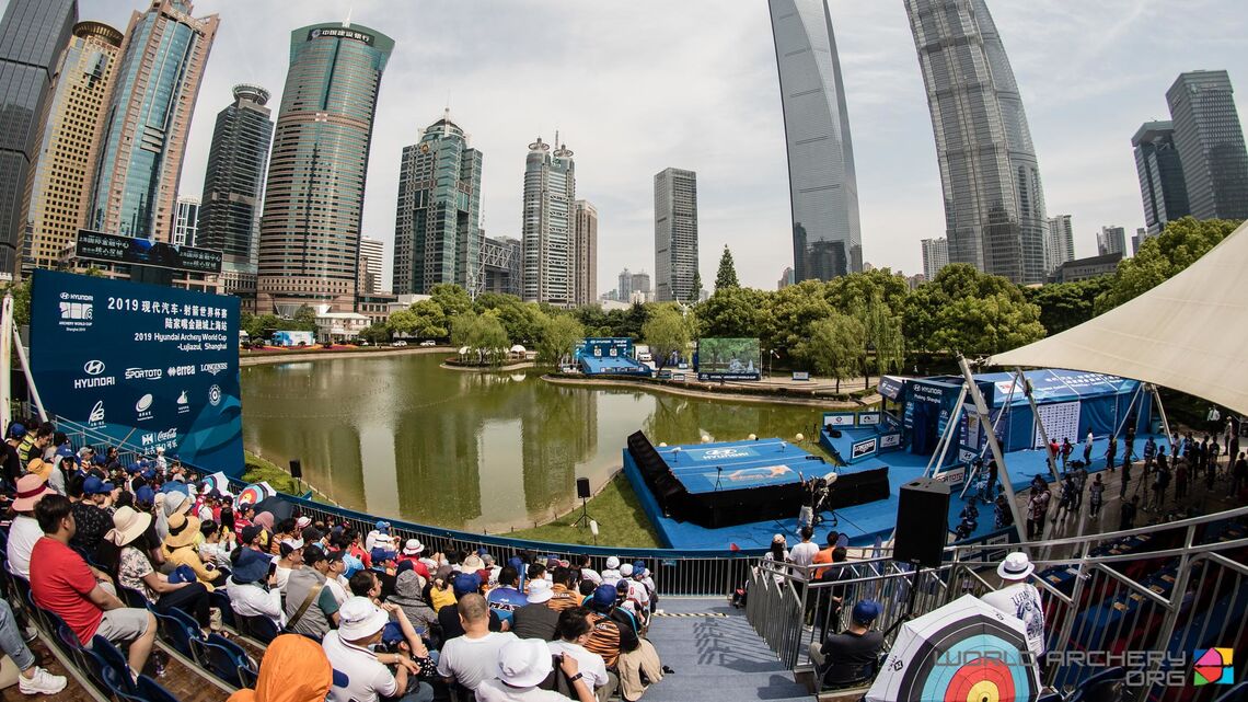 Finals venue at Shanghai 2019 Hyundai Archery World Cup.
