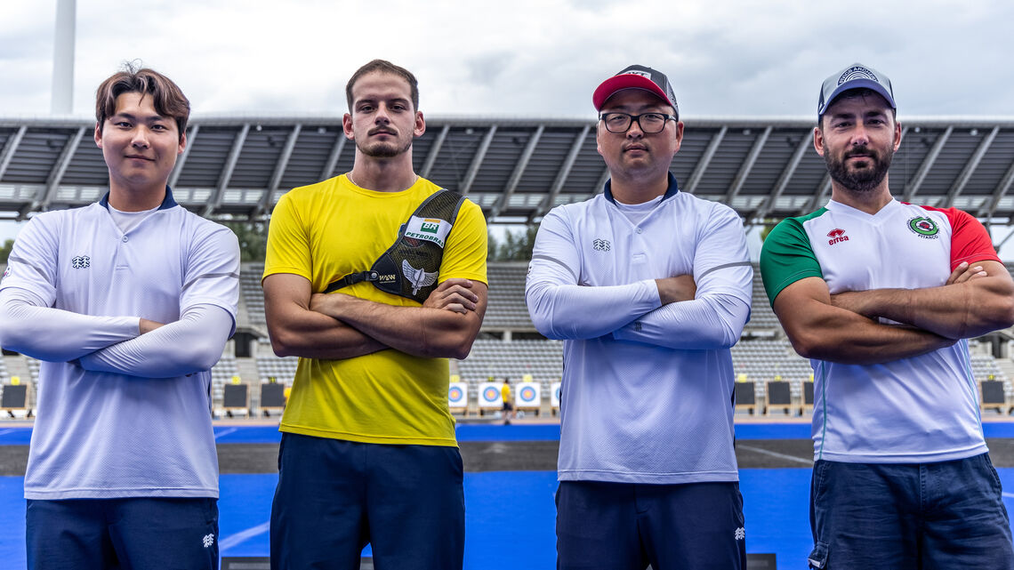 Recurve men’s final four in Paris.