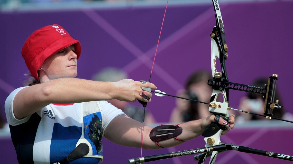 Naomi Folkard shoots during the London 2012 Olympic Games.