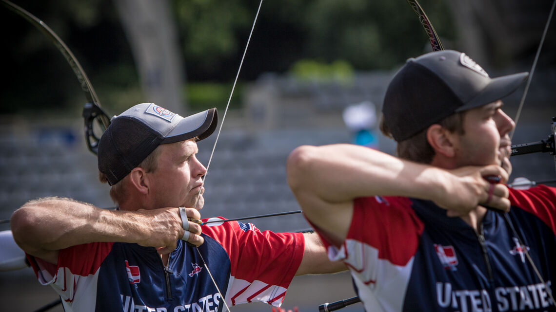 Jacob Wukie shoots during the final qualifier for the Tokyo 2020 Olympic Games.