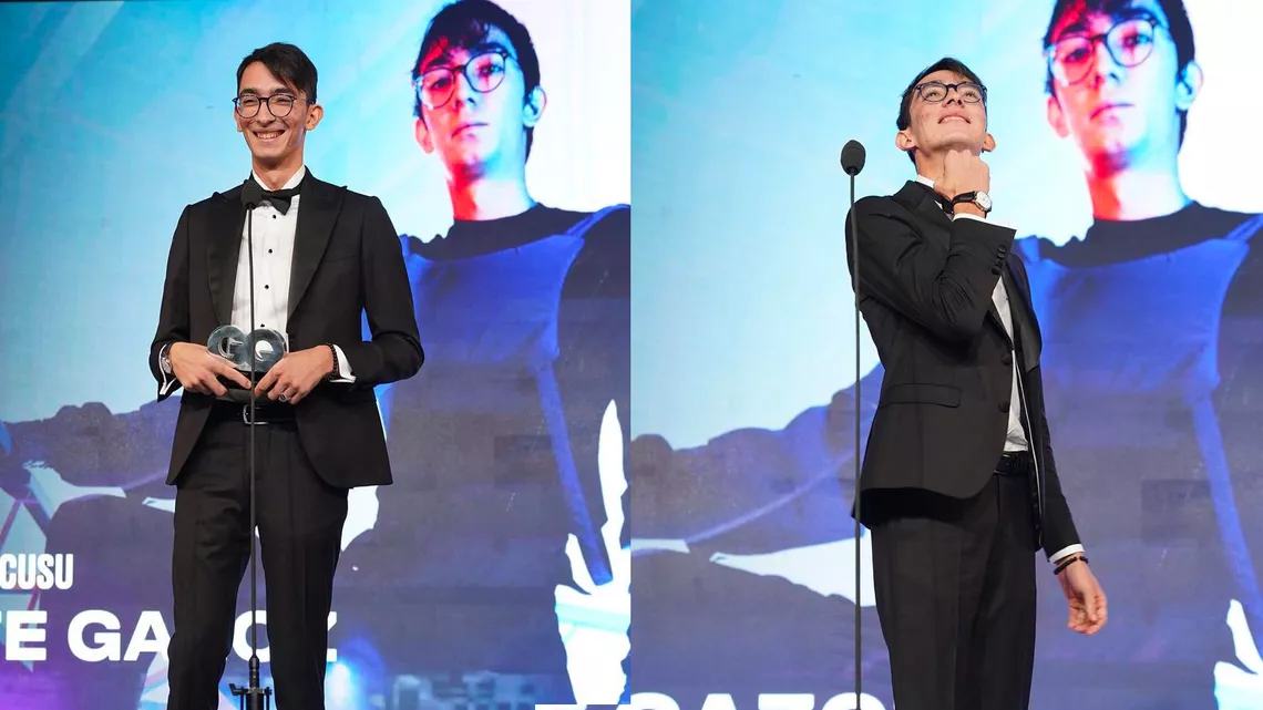 Mete Gazoz receives the GQ man of the year award.