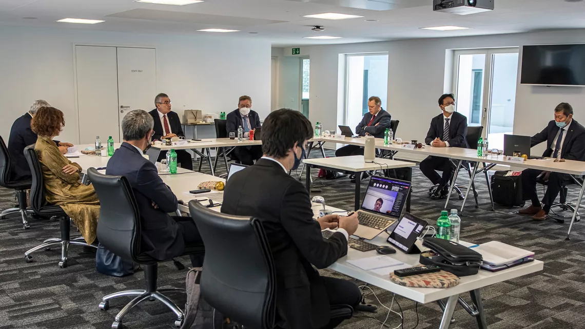 The executive board meeting in the World Archery Excellence Centre in December 2021.