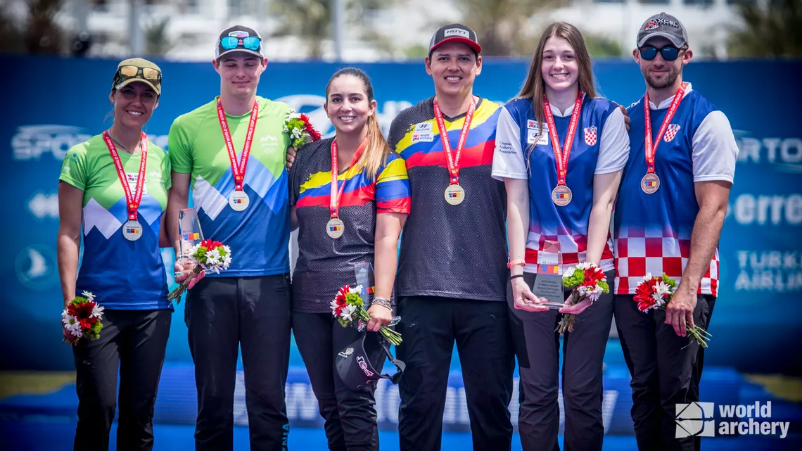 The compound mixed team medallists of Antalya 2022