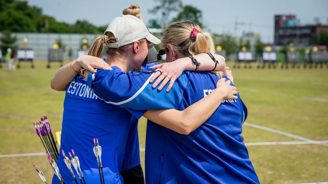 Estonia's women compound team at Gwangju 2022