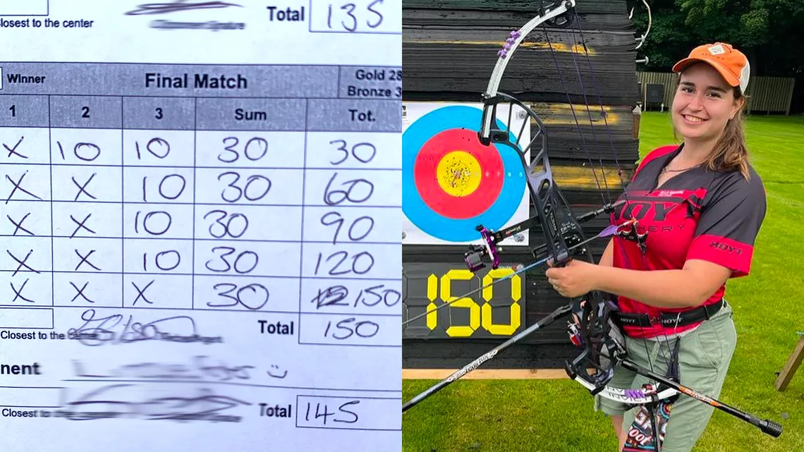 Ella Gibson shoots new European record of 150 10X in Meriden.