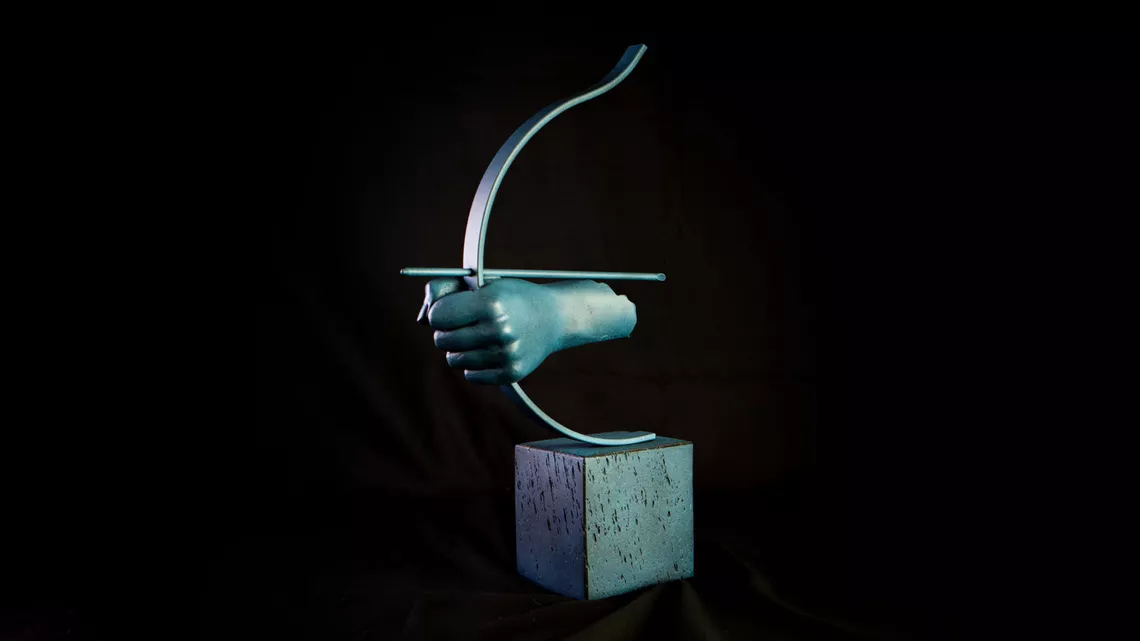 The Hyundai Archery World Cup Final winner trophy.