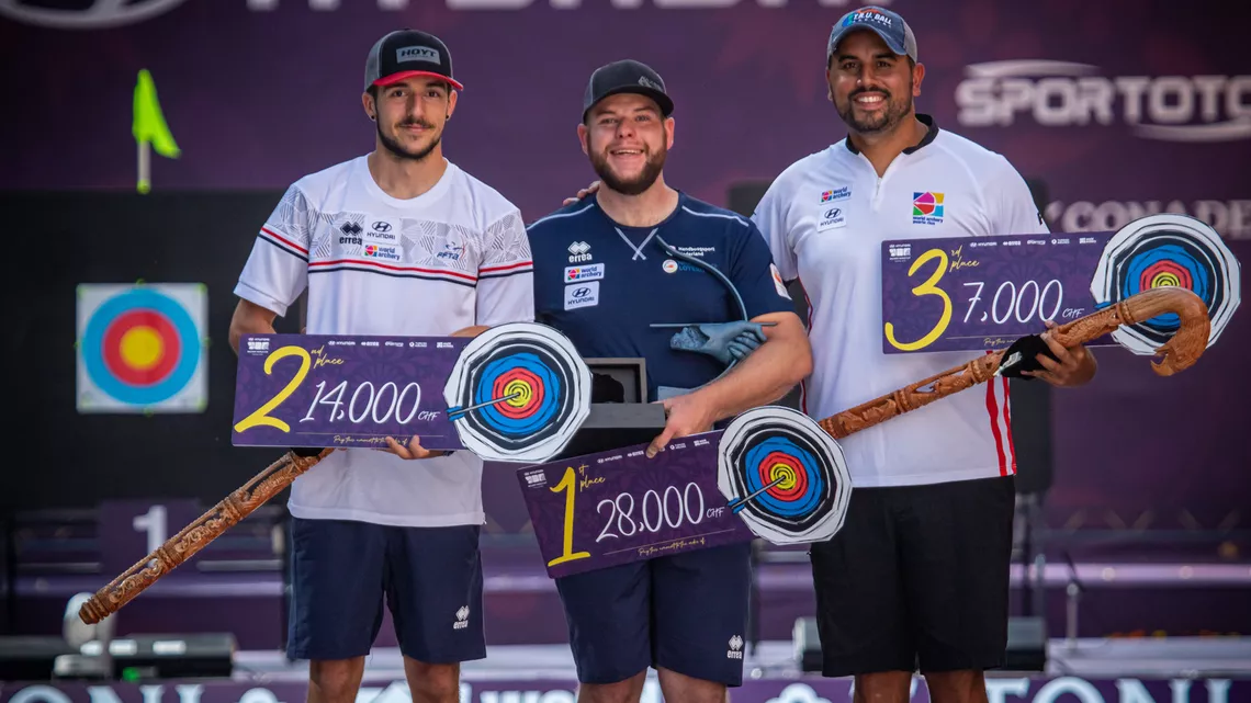 Compound men podium