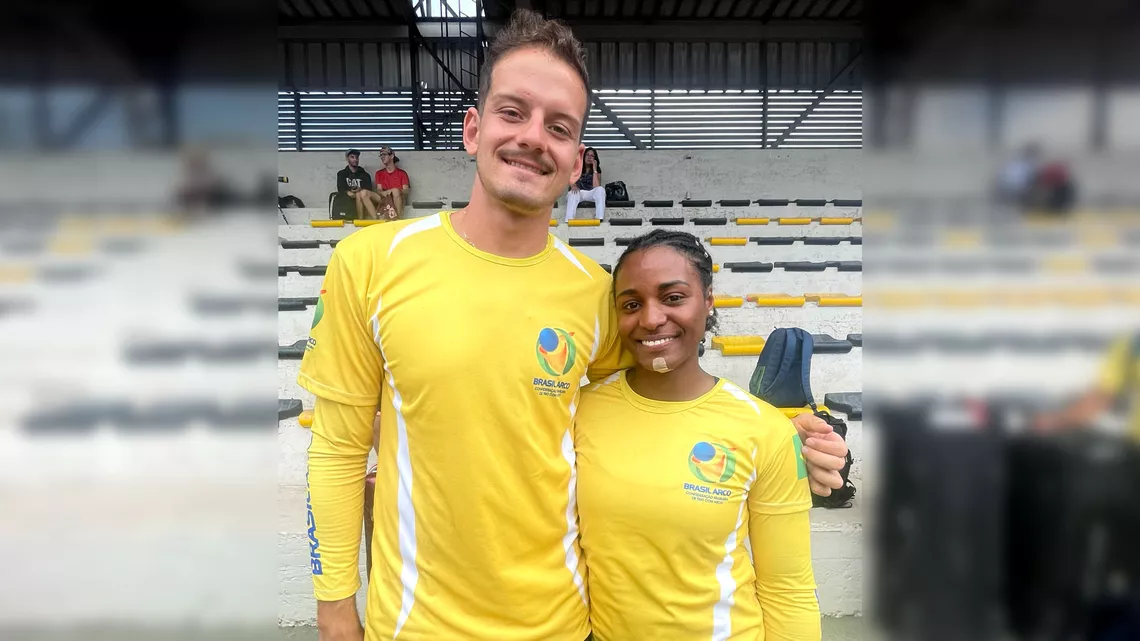 Marcus D’Almeida and Ane Marcelle Dos Santos at the Santiago 2022 Pan Am Championships.