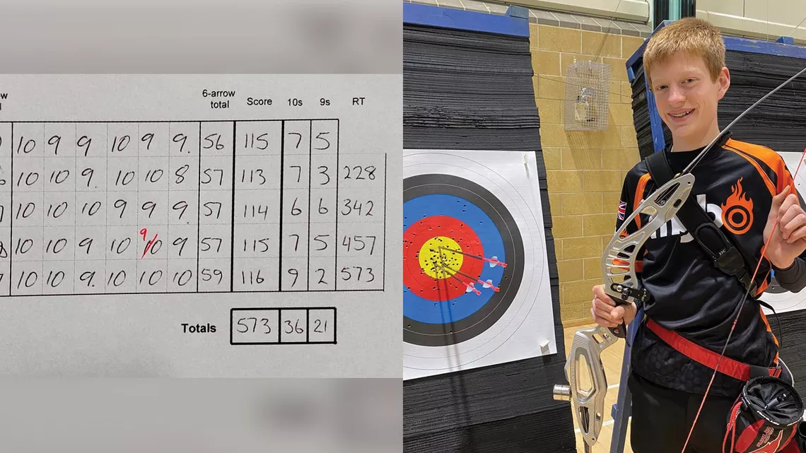 Ollie Hicks shoots 573 in Guildford.