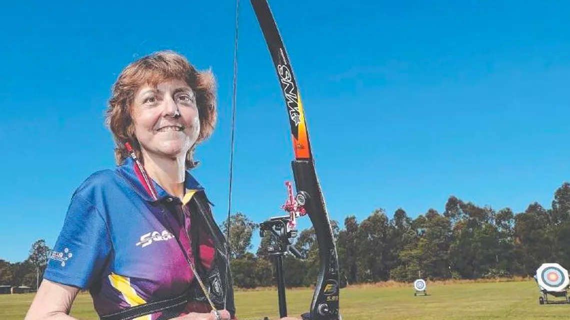 Janelle Colquhoun on the archery range.