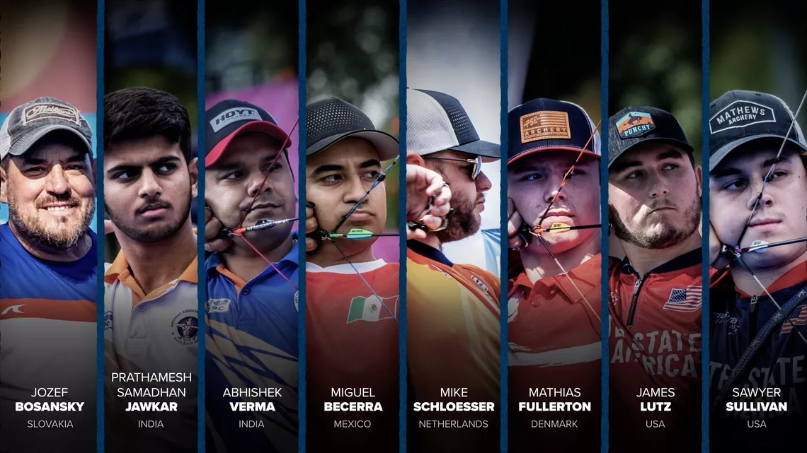 The compound men’s #EliteEight at the Hermosillo 2023 Hyundai Archery World Cup Final.